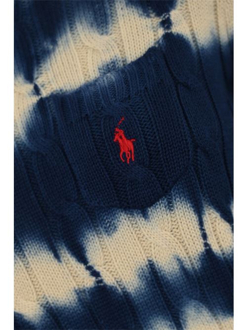 T-shirt tye-dye in maglia a trecce POLO RALPH LAUREN | 211959270001